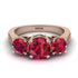 Three Stones Ruby Braches Ring - Donna No. 56 image 2