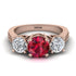 Three Stones Ruby Braches Ring - Donna No. 11 image 2