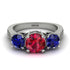 Three Stones Ruby Braches Ring - Donna No. 72 image 2