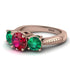 Three Stones Ruby Braches Ring - Donna No. 26 image 3