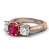 Three Stones Ruby Braches Ring - Donna No. 11 image 3