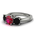 Three Stones Ruby Braches Ring - Donna No. 42 image 3