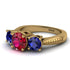 Three Stones Ruby Braches Ring - Donna No. 70 image 3