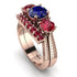Three Stones Sapphire Braches Bridal Set - Donna No. 59 image 1