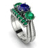 Three Stones Sapphire Braches Bridal Set - Donna No. 30 image 1