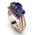 Three Stones Sapphire Braches Bridal Set - Donna No. 74 image 1