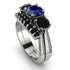 Three Stones Sapphire Braches Bridal Set - Donna No. 45 image 1