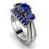 Three Stones Sapphire Braches Bridal Set - Donna No. 75 image 1