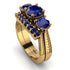 Three Stones Sapphire Braches Bridal Set - Donna No. 73 image 1