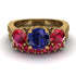 Three Stones Sapphire Braches Bridal Set - Donna No. 58 image 2