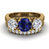 Three Stones Sapphire Braches Bridal Set - Donna No. 13 image 2