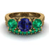 Three Stones Sapphire Braches Bridal Set - Donna No. 28 image 2