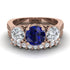 Three Stones Sapphire Braches Bridal Set - Donna No. 14 image 2