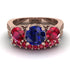 Three Stones Sapphire Braches Bridal Set - Donna No. 59 image 2