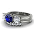 Three Stones Sapphire Braches Bridal Set - Donna No. 15 image 3