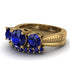 Three Stones Sapphire Braches Bridal Set - Donna No. 73 image 3