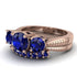 Three Stones Sapphire Braches Bridal Set - Donna No. 74 image 3