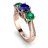 Three Stones Sapphire Braches Ring - Donna No. 29 image 1