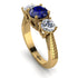 Three Stones Sapphire Braches Ring - Donna No. 13 image 1