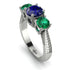 Three Stones Sapphire Braches Ring - Donna No. 30 image 1