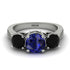 Three Stones Sapphire Braches Ring - Donna No. 45 image 2