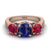 Three Stones Sapphire Braches Ring - Donna No. 59 image 2