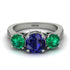 Three Stones Sapphire Braches Ring - Donna No. 30 image 2