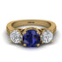 Three Stones Sapphire Braches Ring - Donna No. 13 image 2