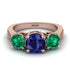Three Stones Sapphire Braches Ring - Donna No. 29 image 2