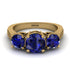 Three Stones Sapphire Braches Ring - Donna No. 73 image 2