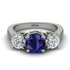 Three Stones Sapphire Braches Ring - Donna No. 15 image 2