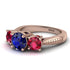 Three Stones Sapphire Braches Ring - Donna No. 59 image 3