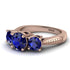 Three Stones Sapphire Braches Ring - Donna No. 74 image 3