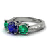 Three Stones Sapphire Braches Ring - Donna No. 30 image 3