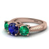 Three Stones Sapphire Braches Ring - Donna No. 29 image 3