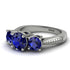 Three Stones Sapphire Braches Ring - Donna No. 75 image 3