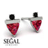 Triangle Ruby Earrings With Round Stone - Estella No. 42 image 9
