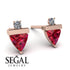Triangle Ruby Earrings With Round Stone - Estella No. 11 image 9