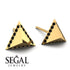 Triangle Black Diamond Earrings Geometrical - Milan No. 7 image 2