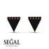 Triangle Black Diamond Earrings Stud - Kairi No. 8 image 2