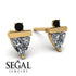 Triangle Diamond Earrings With Round Stone - Estella No. 31 image 9
