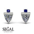 Triangle Diamond Earrings With Round Stone - Estella No. 63 image 2