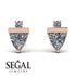 Triangle Diamond Earrings With Round Stone - Estella No. 2 image 2