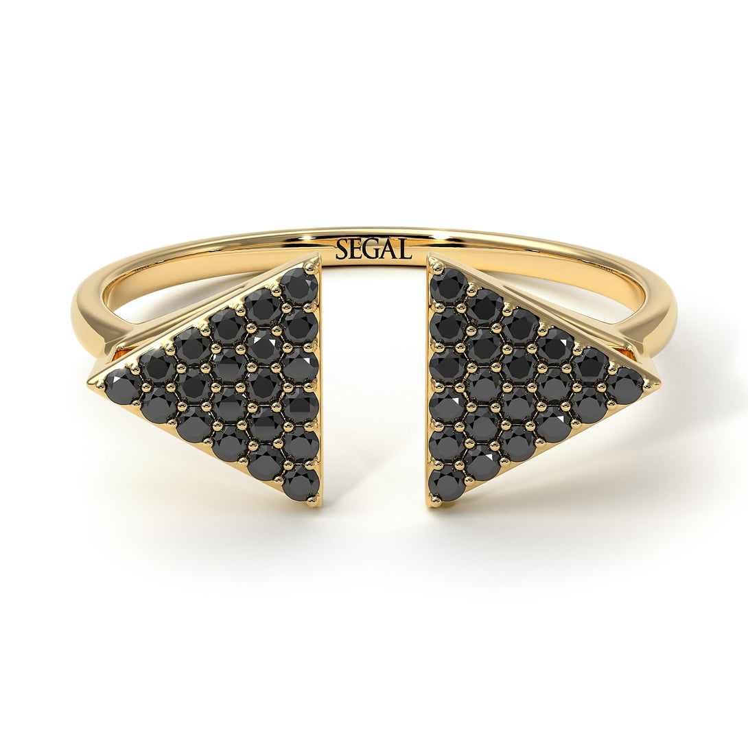Triangle Open Black Diamond Ring - Hope No. 7