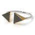 Two Tones Triangle Open Black Diamond Ring - Hope No. 20 image 11