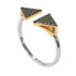Two Tones Triangle Open Black Diamond Ring - Hope No. 20 image 8