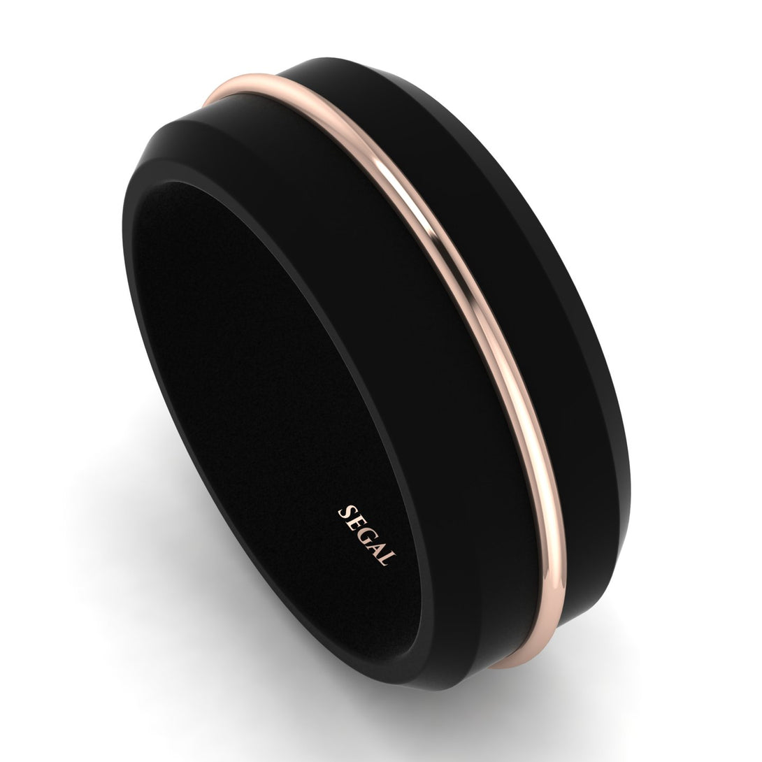 Black Titanium & Gold Men's Ring - Wyatt No. 2