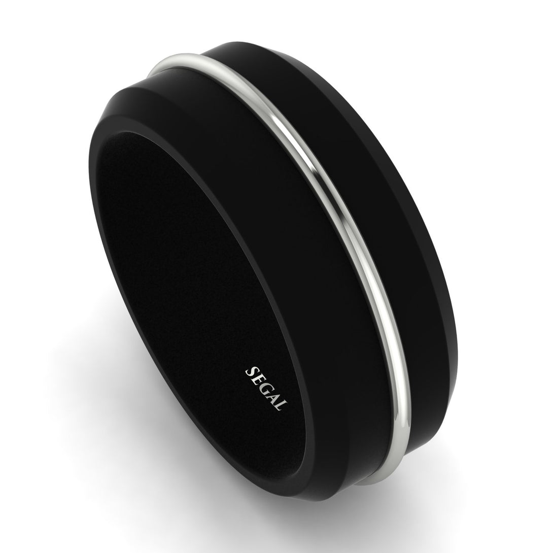 Black Titanium & Gold Men's Ring - Wyatt No. 3