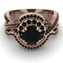 Unique Black Diamond Halo Bridal Set - Jessica No. 38 image 2