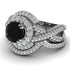 Unique Black Diamond Halo Bridal Set - Jessica No. 9 image 3